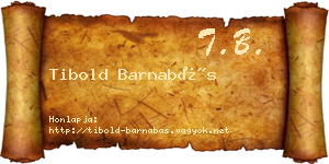 Tibold Barnabás névjegykártya
