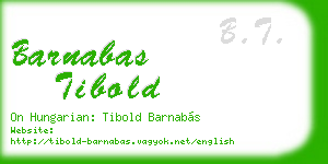 barnabas tibold business card
